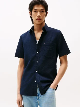 Chemise en seersucker coupe classique