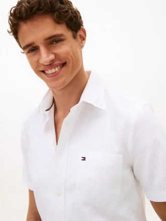 Chemise en seersucker coupe classique