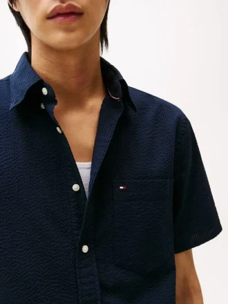 Chemise en seersucker coupe classique