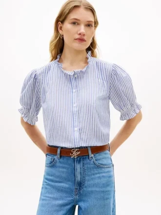 Chemise en voile de coton à volants
