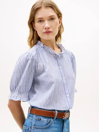 Chemise en voile de coton à volants