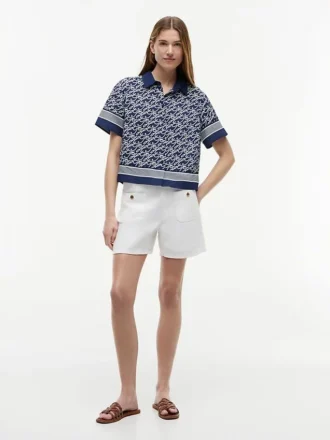 Chemise en voile à monogramme script sur toute la surface