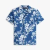 Chemise à fleurs en mélange lin-coton pour enfant