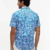 Chemise imprimée feuilles de palmier au toucher papier Chemise imprimée feuilles de palmier au toucher papier