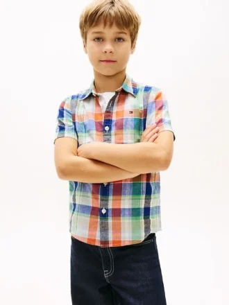Chemise Madras en lin et coton pour enfant