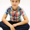 Chemise Madras en lin et coton pour enfant