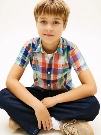 Chemise Madras en lin et coton pour enfant