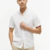 Chemise à manches courtes en lin mélangé, coupe classique
