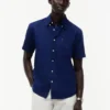 Chemise à manches courtes en lin mélangé, coupe classique