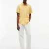 Chemise à manches courtes en lin mélangé, coupe classique