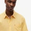 Chemise à manches courtes en lin mélangé, coupe classique