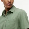 Chemise à manches courtes en lin mélangé, coupe classique