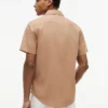 Chemise à manches courtes en lin mélangé, coupe classique