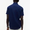 Chemise à manches courtes en lin mélangé, coupe classique