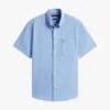 Chemise à manches courtes en lin mélangé, coupe classique