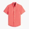 Chemise à manches courtes en lin mélangé, coupe classique