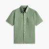 Chemise à manches courtes en lin mélangé, coupe classique