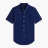 Chemise à manches courtes en lin mélangé, coupe classique
