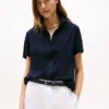 Chemise à manches courtes en mélange de lin Chemise à manches courtes en mélange de lin