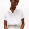 Chemise à manches courtes en mélange de lin Chemise à manches courtes en mélange de lin