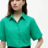 Chemise à manches courtes en mélange de lin Chemise à manches courtes en mélange de lin