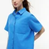 Chemise à manches courtes en mélange de lin Chemise à manches courtes en mélange de lin