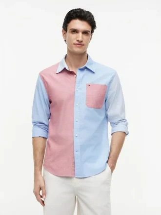 Chemise Oxford à blocs de couleur, coupe classique