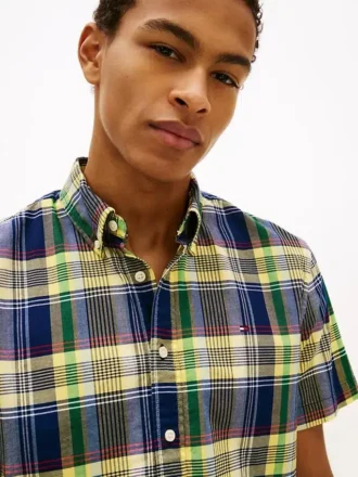Chemise Oxford à carreaux audacieux, coupe classique