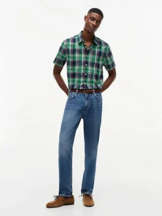 Chemise Oxford à carreaux audacieux, coupe classique
