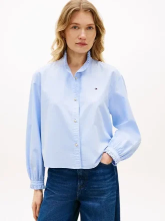 Chemise Oxford courte à volants