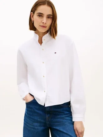 Chemise Oxford courte à volants