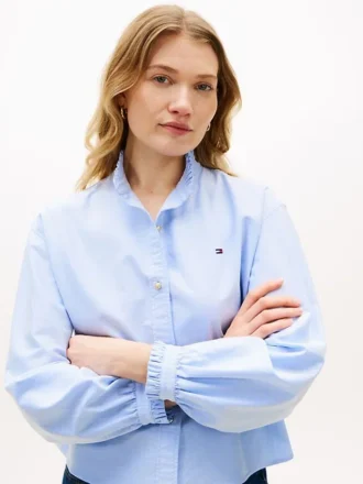 Chemise Oxford courte à volants