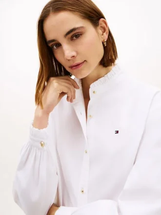 Chemise Oxford courte à volants