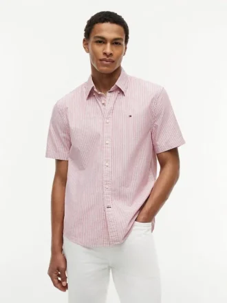 Chemise Oxford à manches courtes et rayures