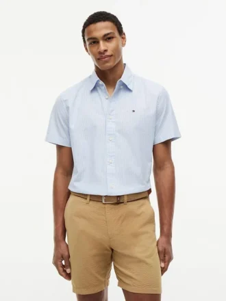 Chemise Oxford à manches courtes et rayures
