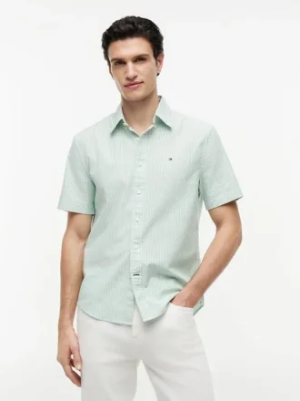 Chemise Oxford à manches courtes et rayures