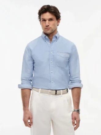 Chemise Oxford à poches rayée, coupe classique