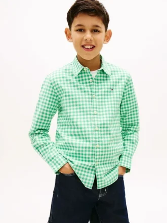Chemise Oxford stretch à carreaux vichy pour enfant