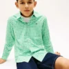 Chemise Oxford stretch à carreaux vichy pour enfant Chemise Oxford stretch à carreaux vichy pour enfant