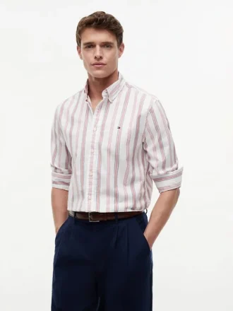 Chemise Oxford stretch à rayures, coupe classique