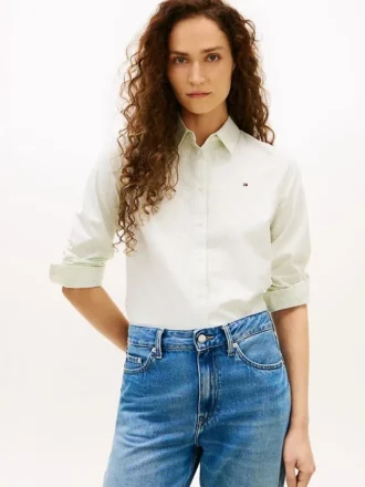 Chemise Oxford stretch à rayures, coupe classique