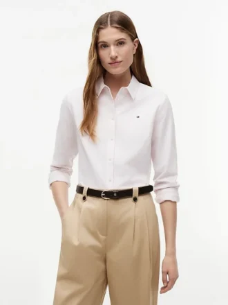 Chemise Oxford stretch à rayures, coupe classique