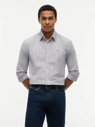 Chemise Oxford stretch à rayures, coupe classique