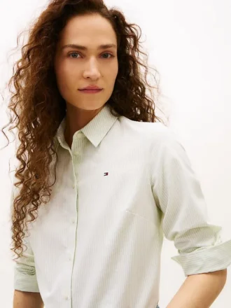 Chemise Oxford stretch à rayures, coupe classique