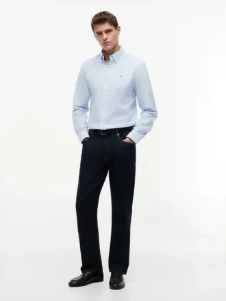 Chemise Oxford stretch à rayures, coupe classique
