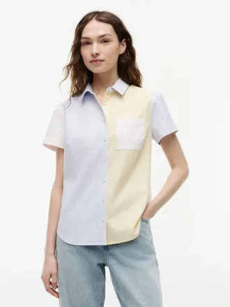 Chemise Oxford stretch à rayures mélangées