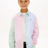 Chemise Oxford stretch à rayures mélangées pour enfant Chemise Oxford stretch à rayures mélangées pour enfant
