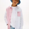 Chemise Oxford stretch à rayures mélangées pour enfant Chemise Oxford stretch à rayures mélangées pour enfant