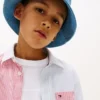 Chemise Oxford stretch à rayures mélangées pour enfant Chemise Oxford stretch à rayures mélangées pour enfant