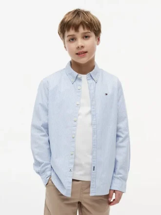 Chemise Oxford stretch à rayures pour enfant